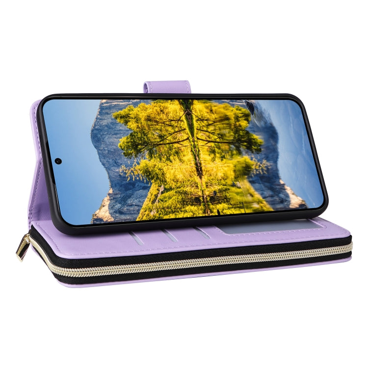 For Samsung Galaxy A54 Nine-card Slots Zipper Wallet Bag Leather Phone Case
