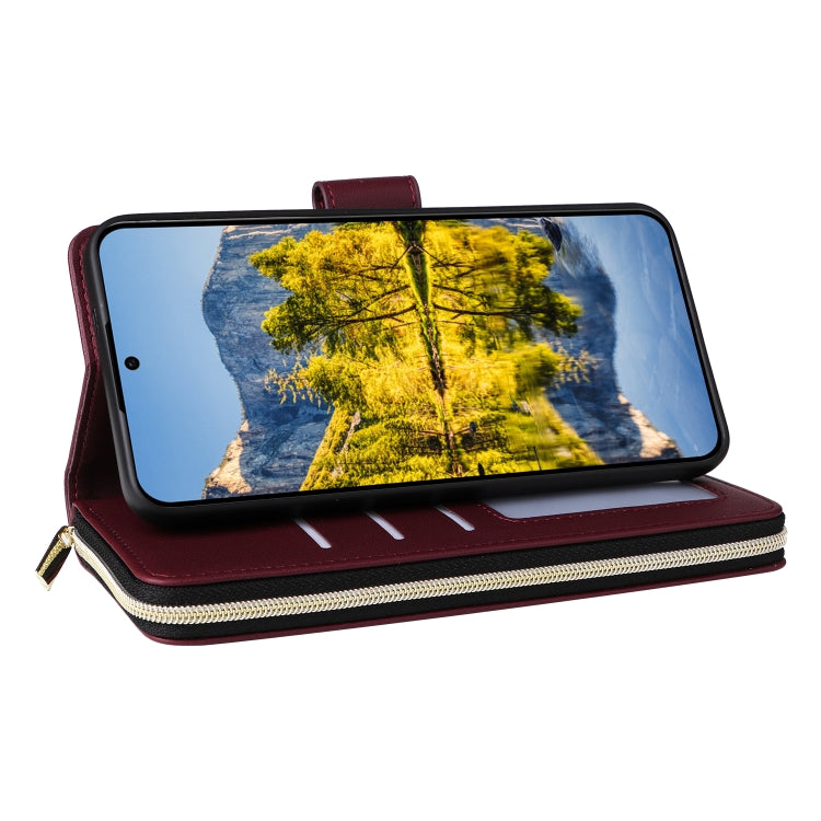For Samsung Galaxy A54 Nine-card Slots Zipper Wallet Bag Leather Phone Case