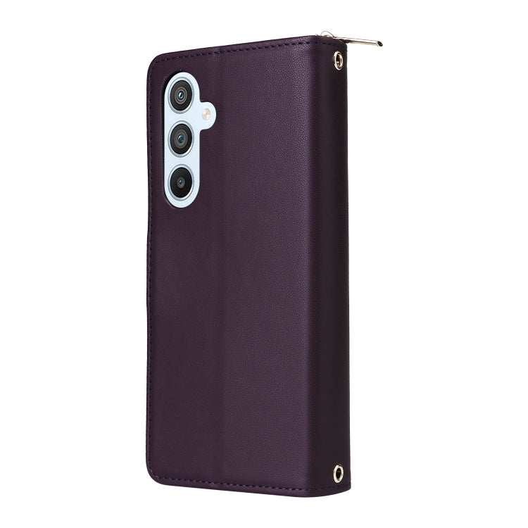 For Samsung Galaxy A54 Nine-card Slots Zipper Wallet Bag Leather Phone Case
