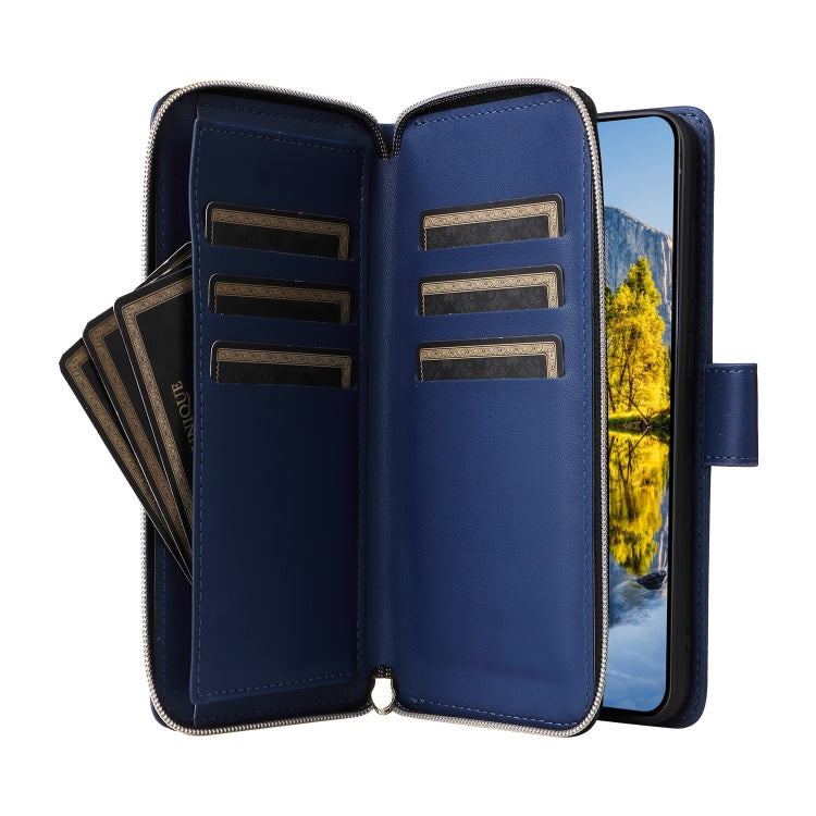 For Samsung Galaxy A54 Nine-card Slots Zipper Wallet Bag Leather Phone Case