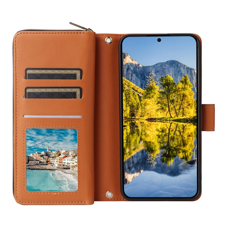 For Samsung Galaxy A54 Nine-card Slots Zipper Wallet Bag Leather Phone Case