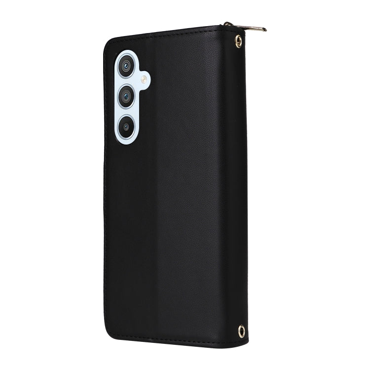 For Samsung Galaxy A54 Nine-card Slots Zipper Wallet Bag Leather Phone Case
