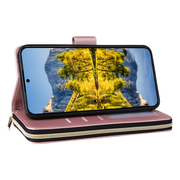 For Samsung Galaxy A54 Nine-card Slots Zipper Wallet Bag Leather Phone Case