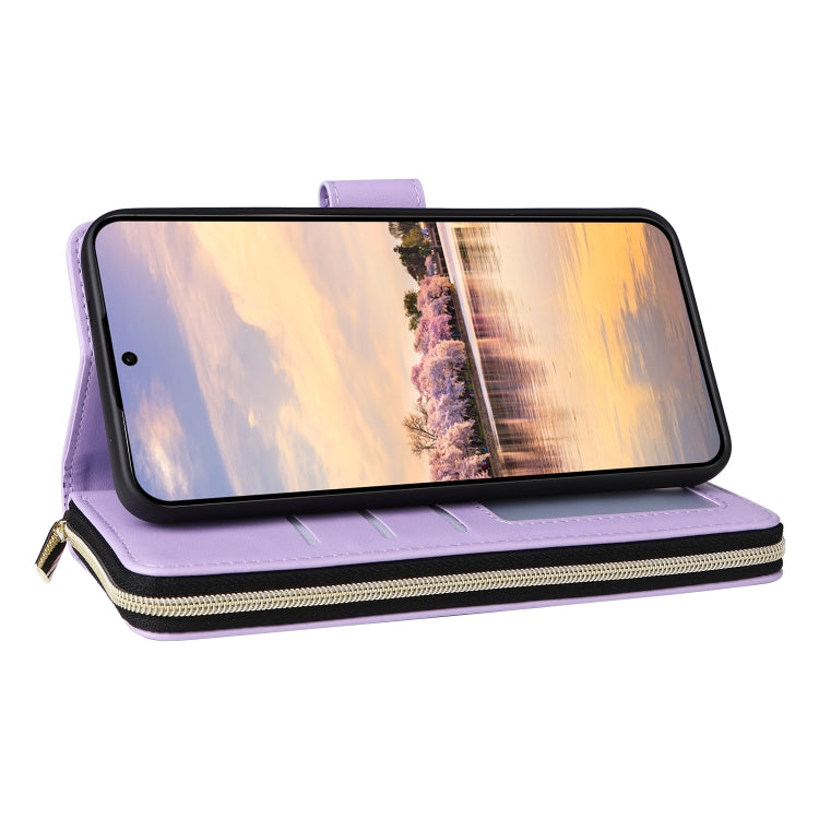For Samsung Galaxy A55 Nine-card Slots Zipper Wallet Bag Leather Phone Case