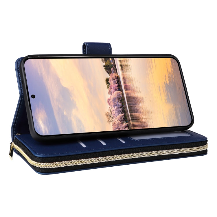For Samsung Galaxy A55 Nine-card Slots Zipper Wallet Bag Leather Phone Case
