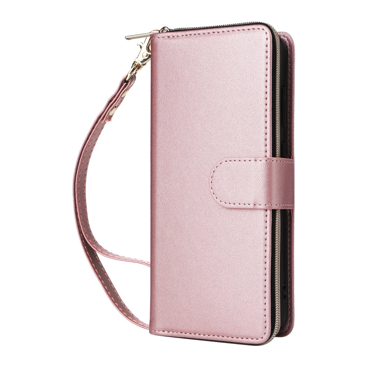 For Samsung Galaxy A55 Nine-card Slots Zipper Wallet Bag Leather Phone Case