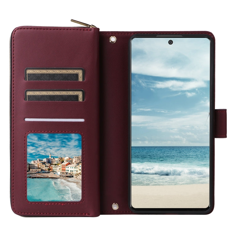 For Samsung Galaxy A73 5G Nine-card Slots Zipper Wallet Bag Leather Phone Case