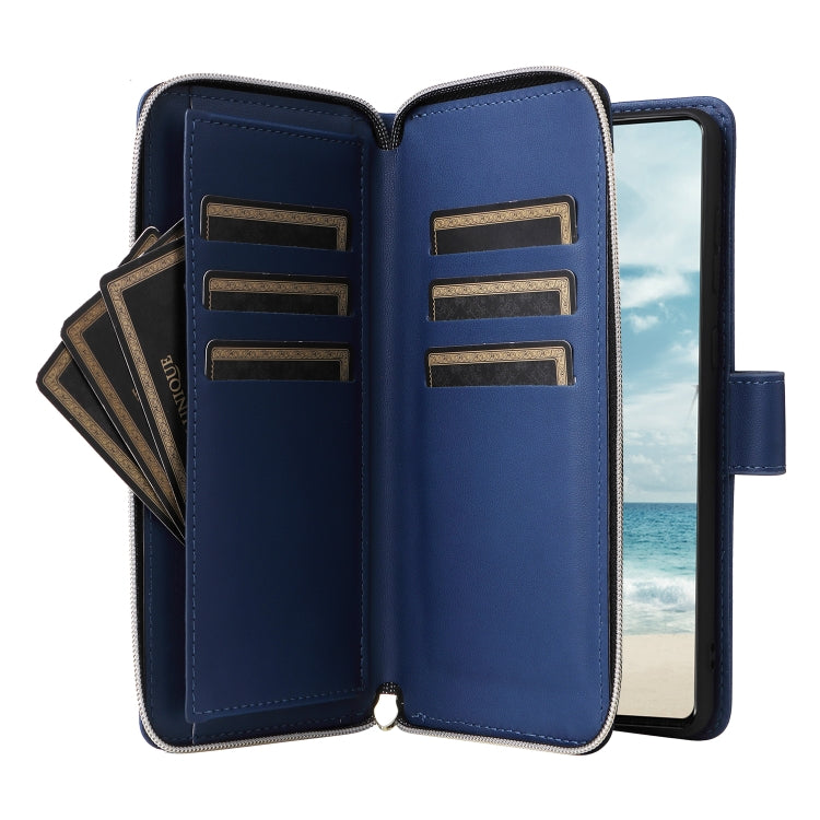 For Samsung Galaxy A73 5G Nine-card Slots Zipper Wallet Bag Leather Phone Case