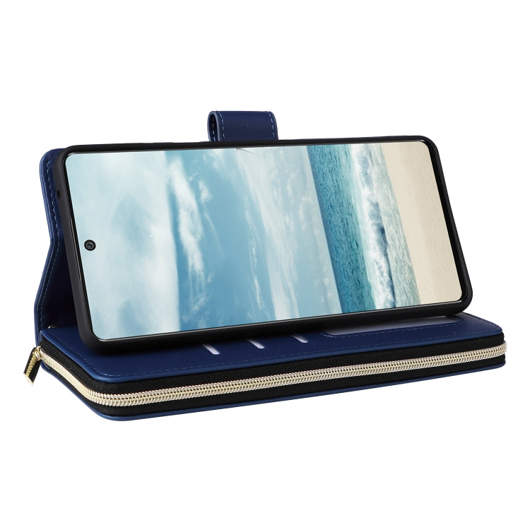For Samsung Galaxy A73 5G Nine-card Slots Zipper Wallet Bag Leather Phone Case