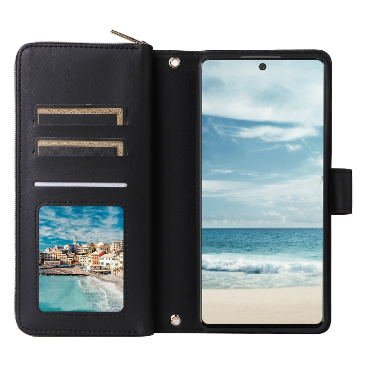 For Samsung Galaxy A73 5G Nine-card Slots Zipper Wallet Bag Leather Phone Case