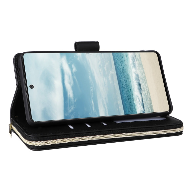 For Samsung Galaxy A73 5G Nine-card Slots Zipper Wallet Bag Leather Phone Case
