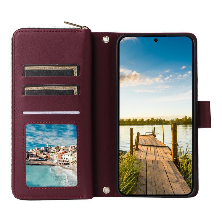 For Samsung Galaxy A26 Nine-card Slots Zipper Wallet Bag Leather Phone Case