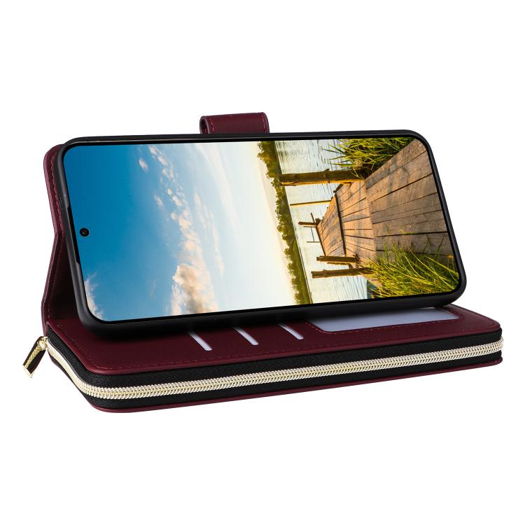 For Samsung Galaxy A26 Nine-card Slots Zipper Wallet Bag Leather Phone Case