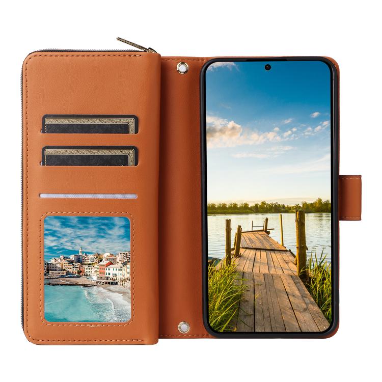 For Samsung Galaxy A26 Nine-card Slots Zipper Wallet Bag Leather Phone Case