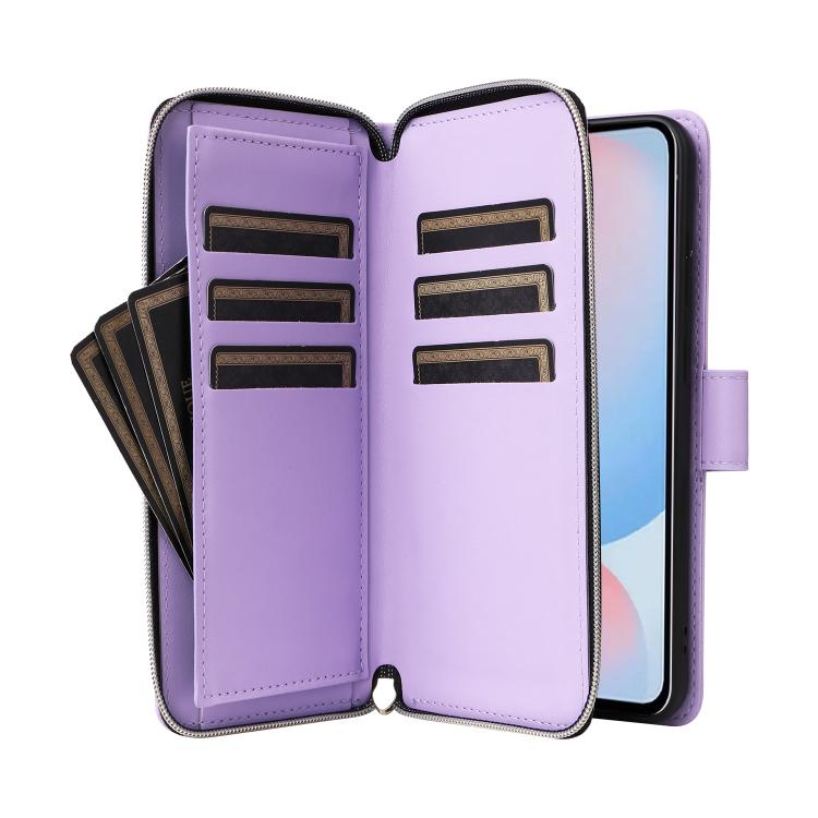 For Samsung Galaxy A56 Nine-card Slots Zipper Wallet Bag Leather Phone Case