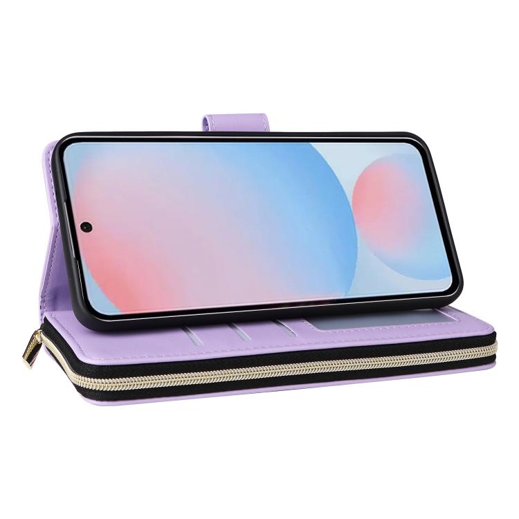 For Samsung Galaxy A56 Nine-card Slots Zipper Wallet Bag Leather Phone Case