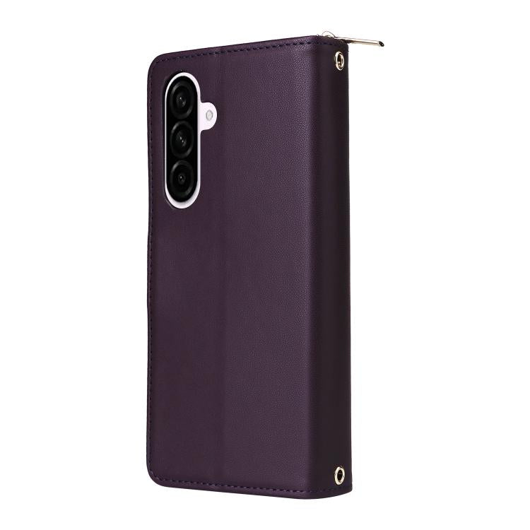 For Samsung Galaxy A56 Nine-card Slots Zipper Wallet Bag Leather Phone Case