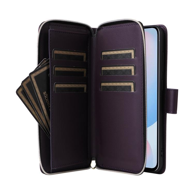 For Samsung Galaxy A56 Nine-card Slots Zipper Wallet Bag Leather Phone Case