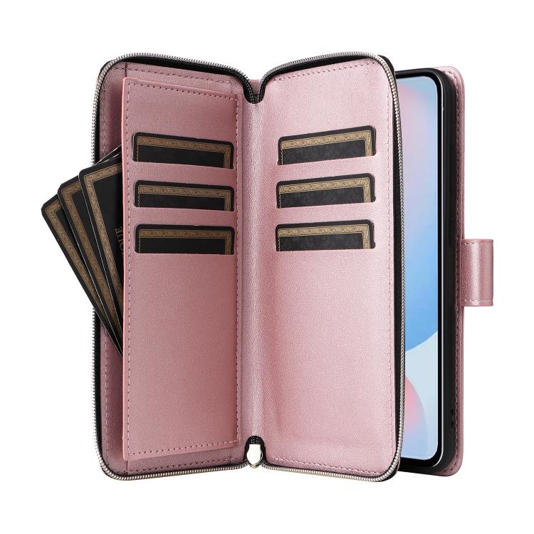 For Samsung Galaxy A56 Nine-card Slots Zipper Wallet Bag Leather Phone Case
