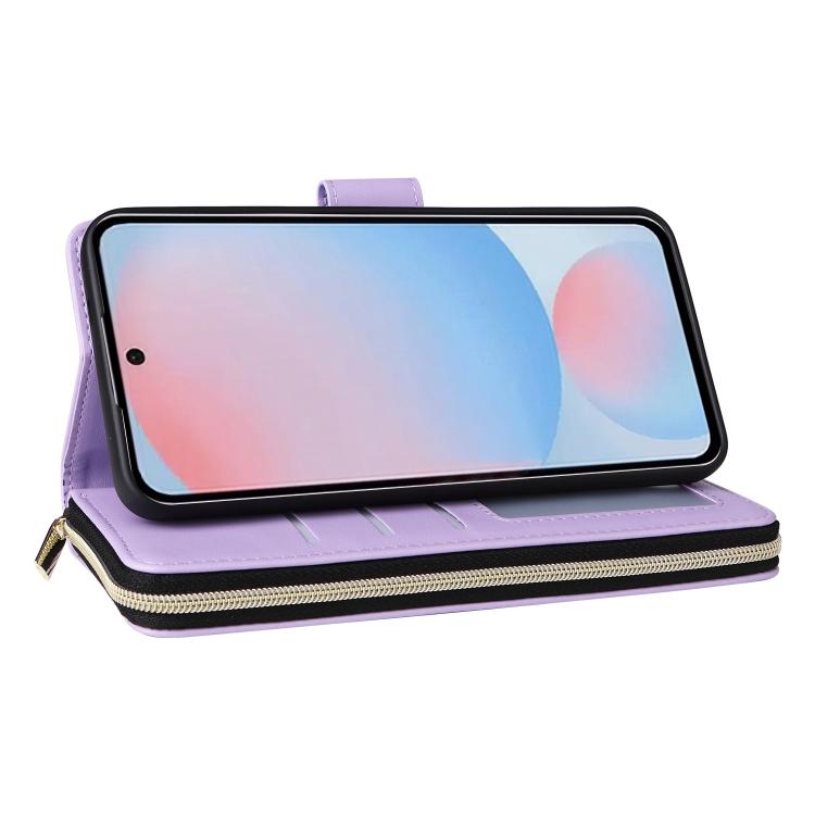 For Samsung Galaxy A37 5G Nine-card Slots Zipper Wallet Bag Leather Phone Case