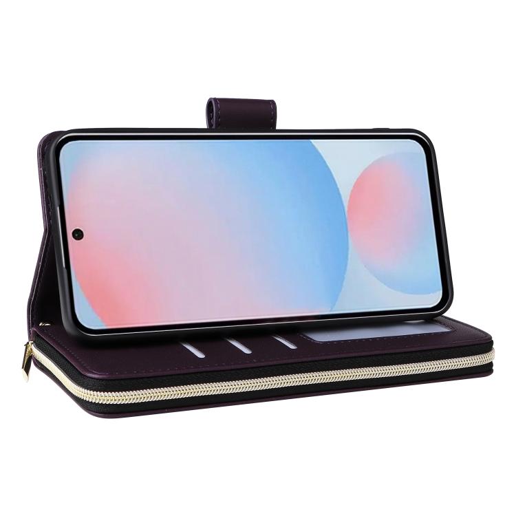 For Samsung Galaxy A37 5G Nine-card Slots Zipper Wallet Bag Leather Phone Case