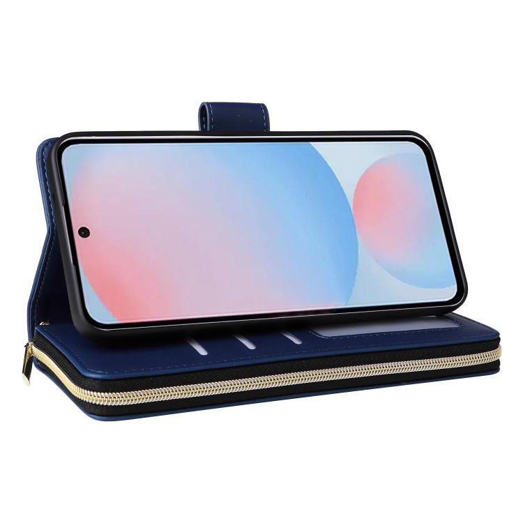 For Samsung Galaxy A37 5G Nine-card Slots Zipper Wallet Bag Leather Phone Case