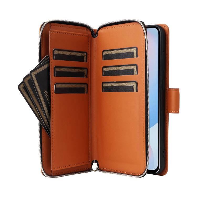 For Samsung Galaxy A37 5G Nine-card Slots Zipper Wallet Bag Leather Phone Case