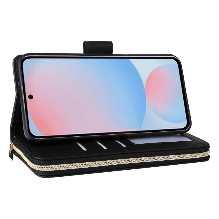 For Samsung Galaxy A37 5G Nine-card Slots Zipper Wallet Bag Leather Phone Case
