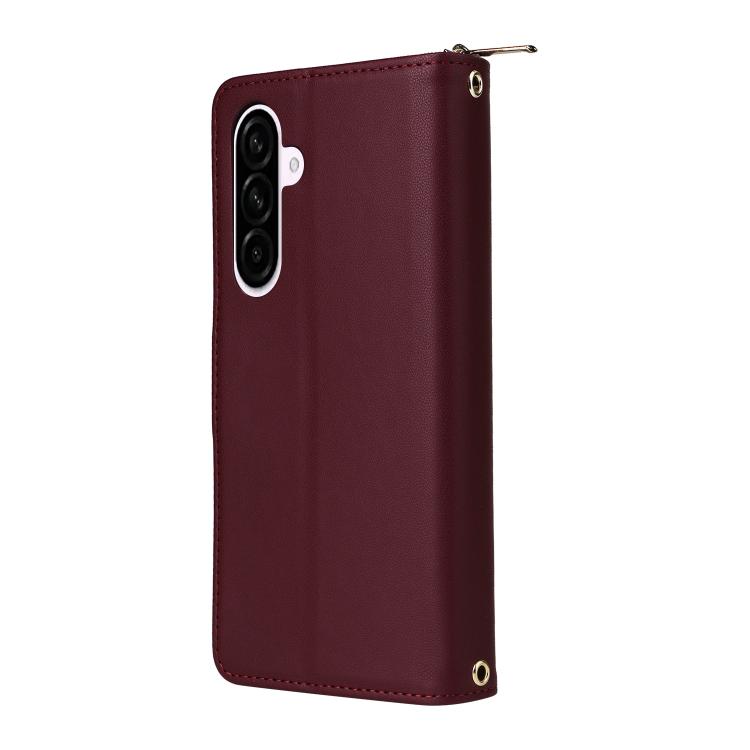 For Samsung Galaxy A57 5G Nine-card Slots Zipper Wallet Bag Leather Phone Case