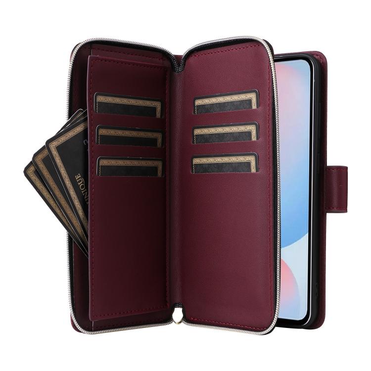 For Samsung Galaxy A57 5G Nine-card Slots Zipper Wallet Bag Leather Phone Case