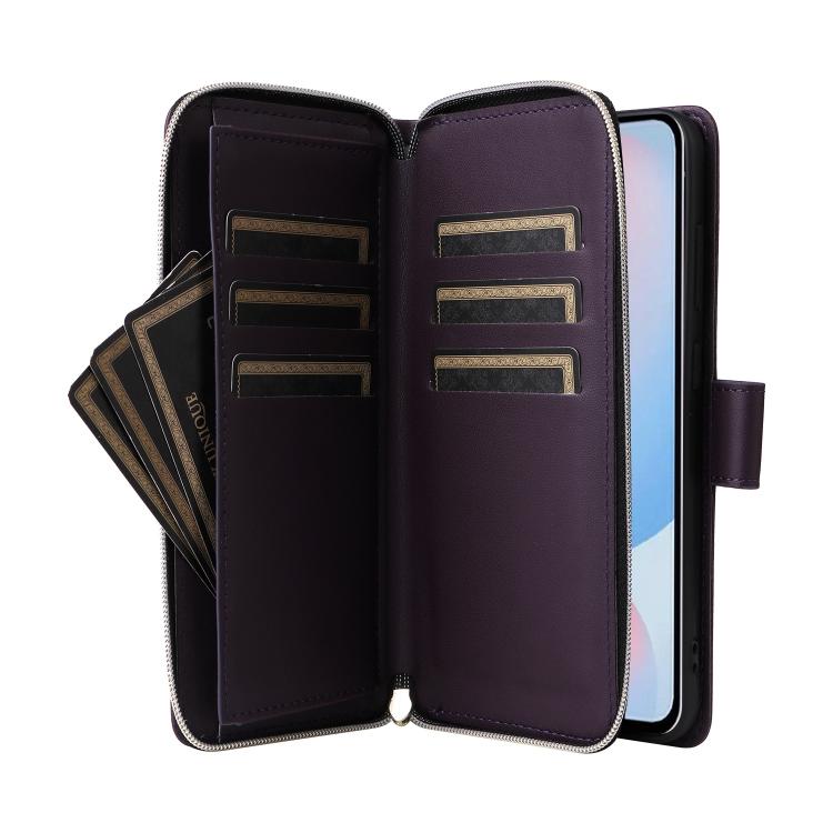 For Samsung Galaxy A57 5G Nine-card Slots Zipper Wallet Bag Leather Phone Case