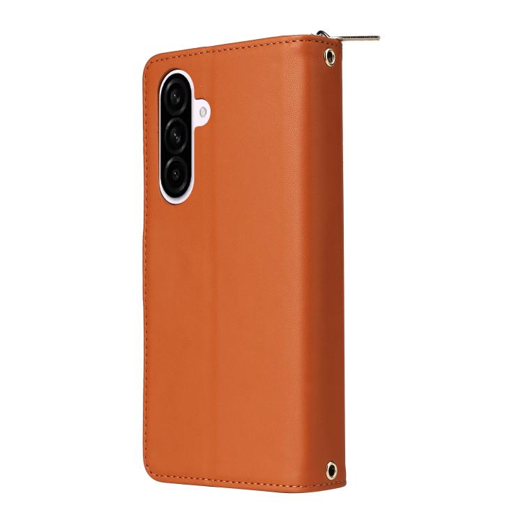 For Samsung Galaxy A57 5G Nine-card Slots Zipper Wallet Bag Leather Phone Case
