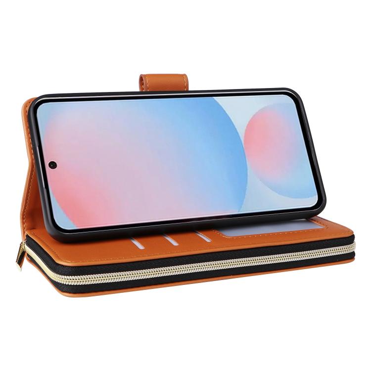 For Samsung Galaxy A57 5G Nine-card Slots Zipper Wallet Bag Leather Phone Case
