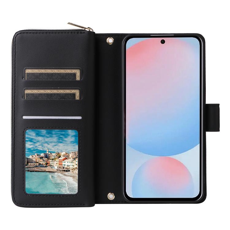 For Samsung Galaxy A57 5G Nine-card Slots Zipper Wallet Bag Leather Phone Case