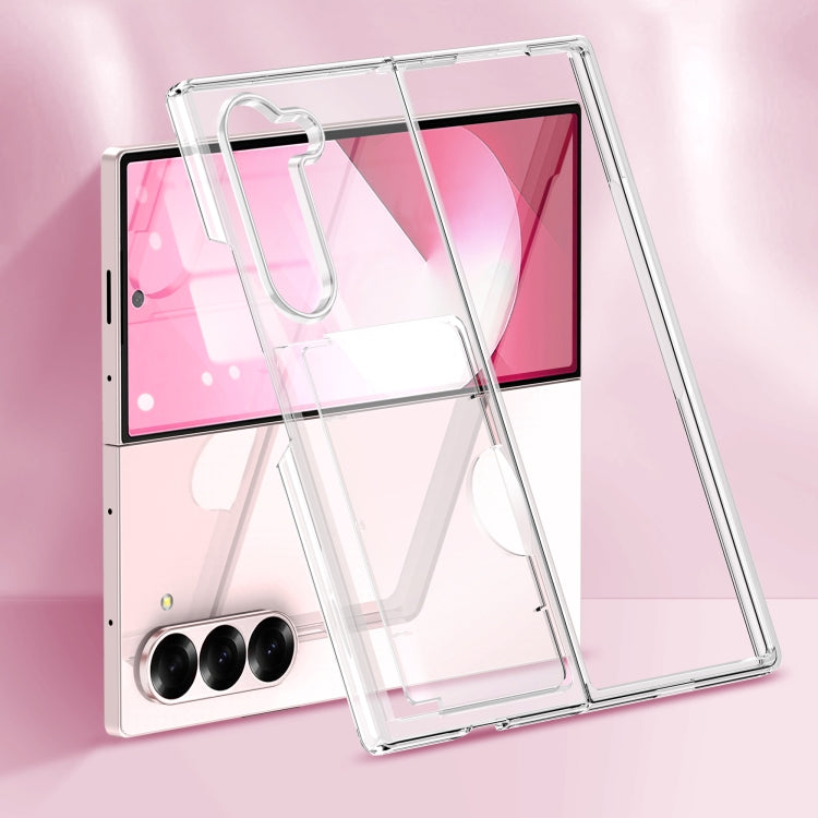 For Samsung Galaxy Z Fold6 5G Skin Feel Transparent Card Bag Phone Case