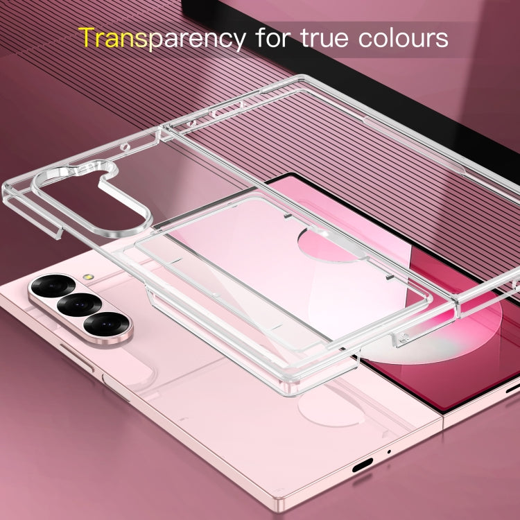 For Samsung Galaxy Z Fold6 5G Skin Feel Transparent Card Bag Phone Case