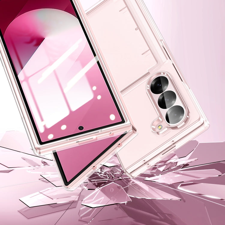 For Samsung Galaxy Z Fold6 5G Skin Feel Transparent Card Bag Phone Case