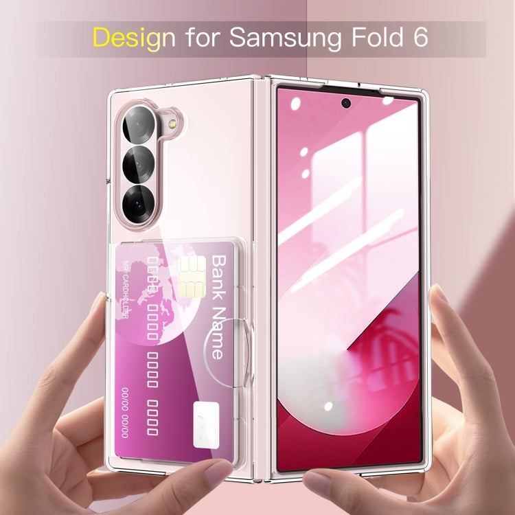 For Samsung Galaxy Z Fold6 5G Skin Feel Transparent Card Bag Phone Case