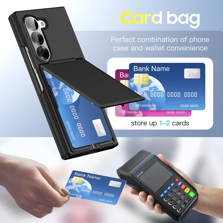 For Samsung Galaxy Z Fold6 5G Folding Card Bag Stand Phone Case