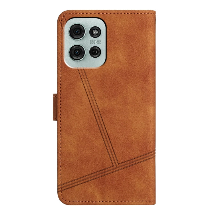 For Motorola Moto G75 Skin-feel Stitching Leather Phone Case