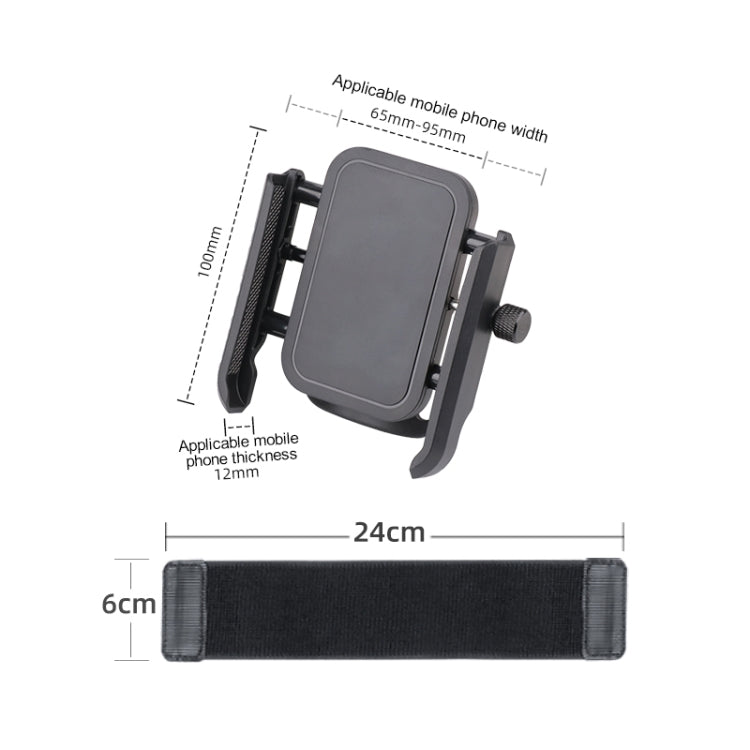 Elastic Wristband Hands Free Phone Clamp Holder, Wristband Length:24cm - Black
