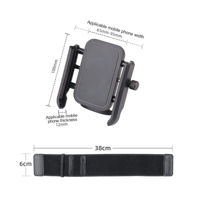 Elastic Wristband Hands Free Phone Clamp Holder, Wristband Length:38cm - Black