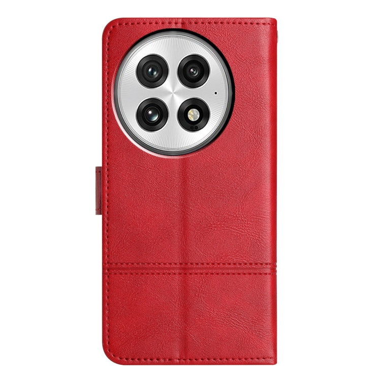 For OnePlus 13 Cowhide Texture Stitching Leather Phone Case