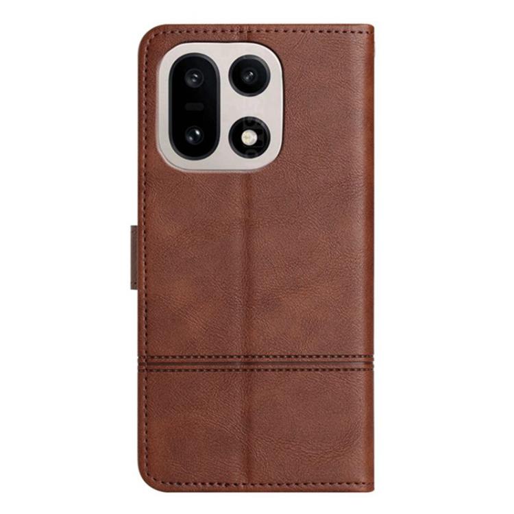 For OnePlus 15 Cowhide Texture Stitching Leather Phone Case