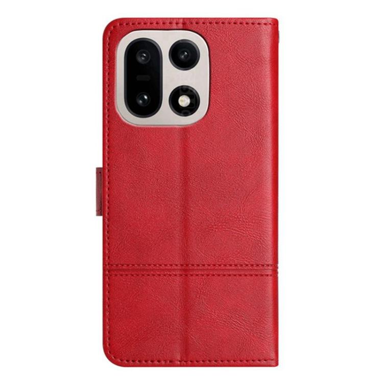 For OnePlus 15 Cowhide Texture Stitching Leather Phone Case