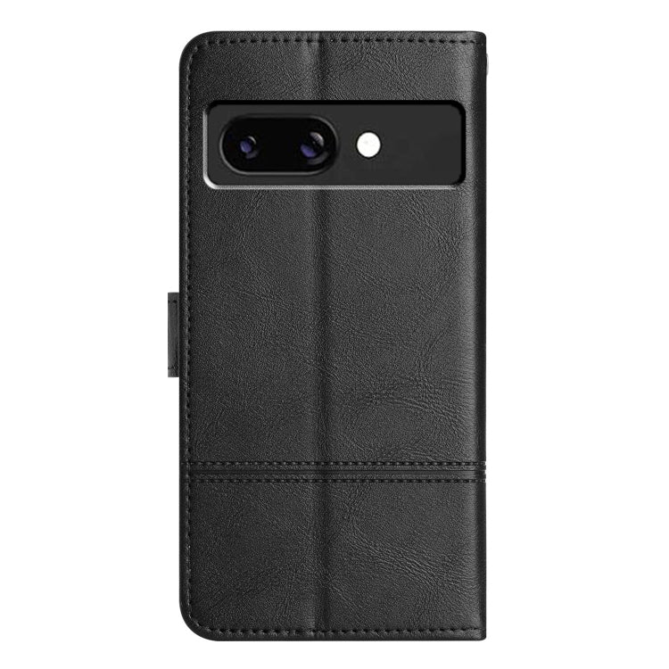 For Google Pixel 9a Cowhide Texture Stitching Leather Phone Case