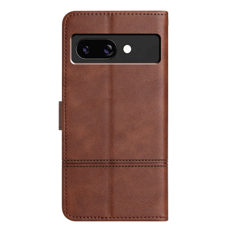 For Google Pixel 9a Cowhide Texture Stitching Leather Phone Case