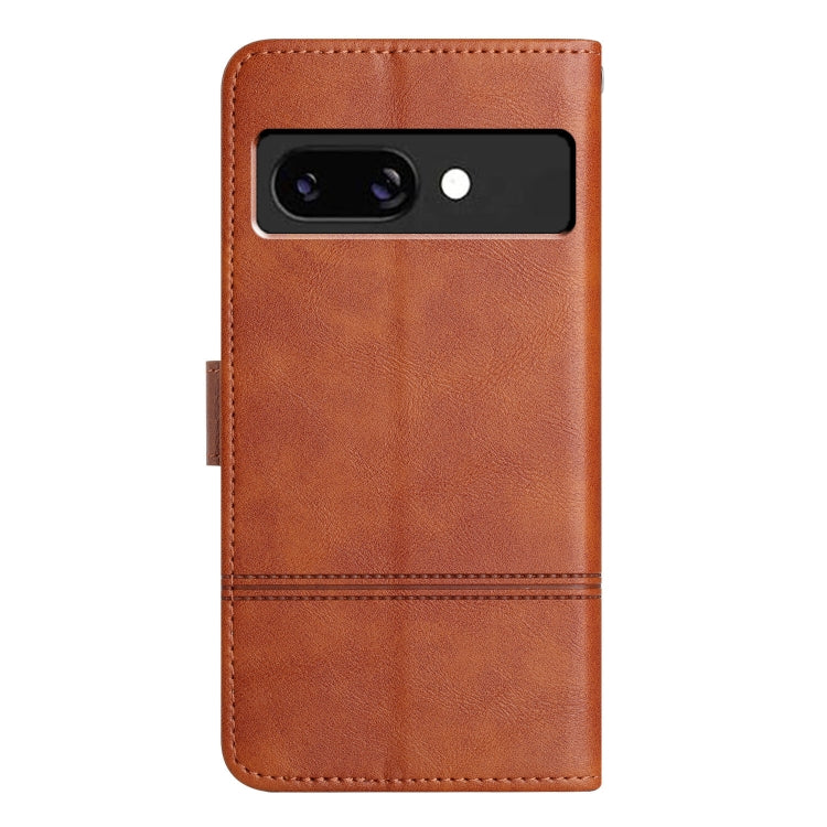 For Google Pixel 9a Cowhide Texture Stitching Leather Phone Case
