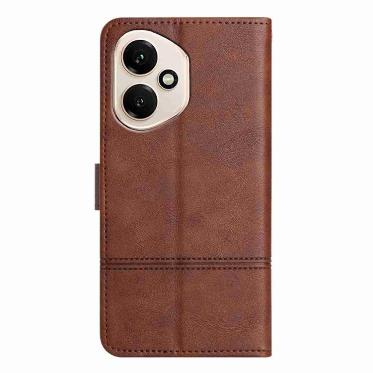 For Honor 400 Global 156.5mm Cowhide Texture Stitching Leather Phone Case