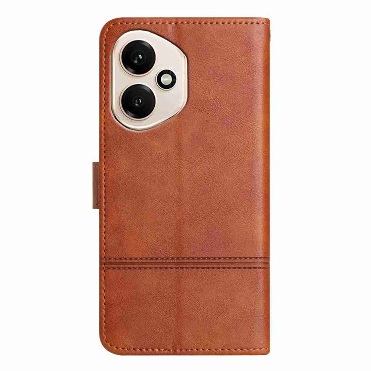 For Honor 400 Global 156.5mm Cowhide Texture Stitching Leather Phone Case